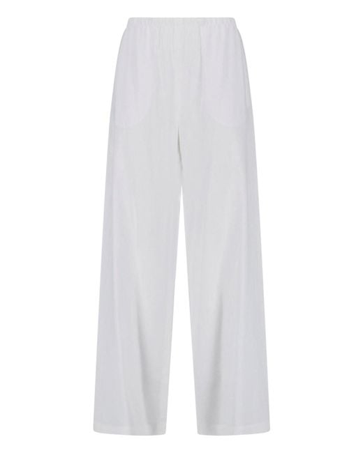 Max Mara White Wide Leg Pants "Destino"