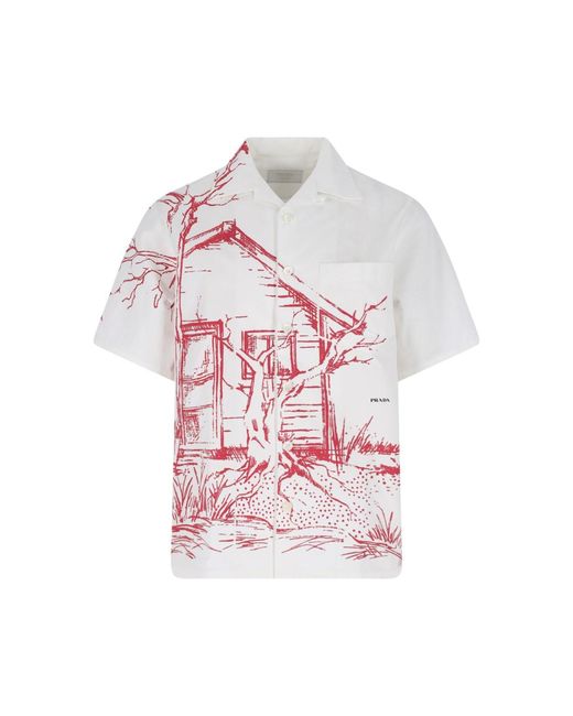 Prada Pink Bowling Shirt for men