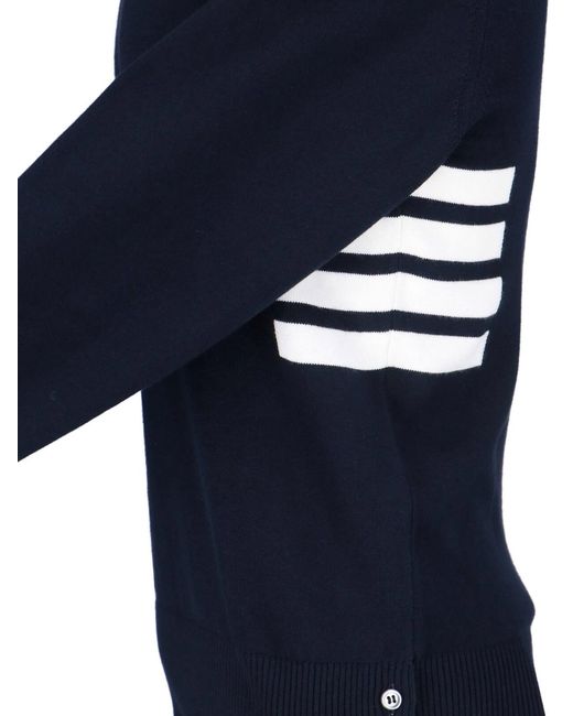 Thom Browne Blue 4-Bar Knit Sweater for men