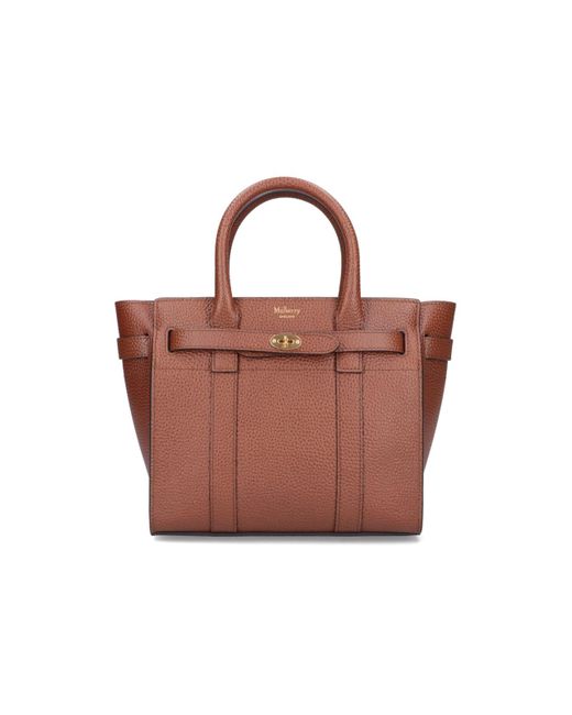 Mulberry 'zipped Bayswater' Mini Bag in Brown Lyst