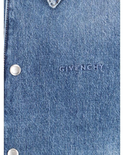 Gilet In Denim di Givenchy in Blue da Uomo