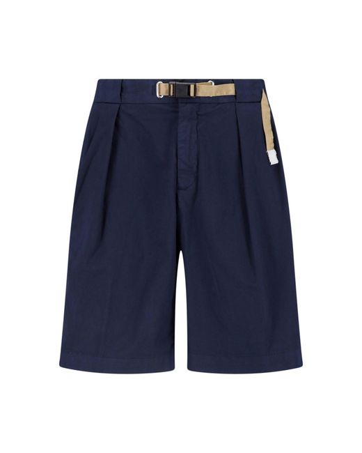 White Sand Blue Shorts With Belt for men