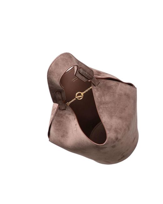 Khaite Brown Mini Tote Bag "Lotus"
