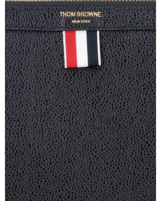 Thom Browne Black Front Logo Briefcase for men