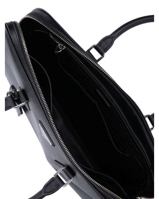 Prada Black Logo Briefcase for men