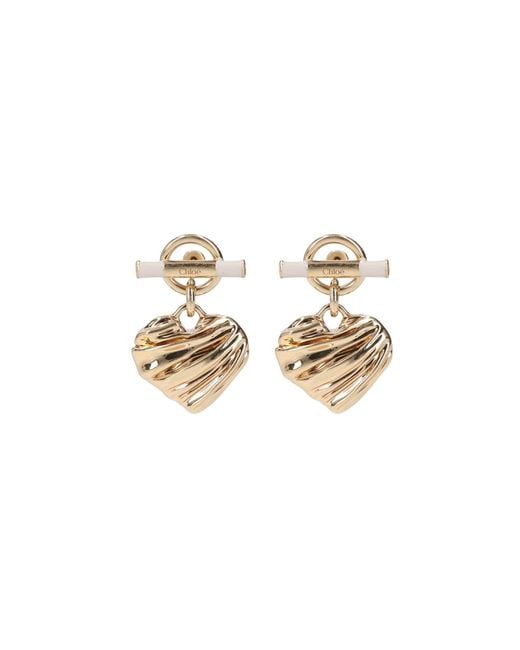 Orecchini "Heart" di Chloé in White