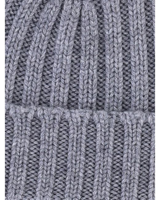 Aspesi Gray Virgin Wool Beanie for men