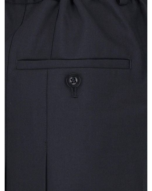 Sacai Blue Wool Blend Shorts