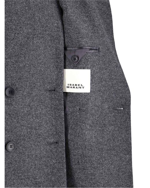 Isabel Marant Gray Double-Breasted Coat