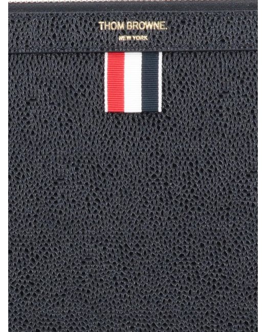 Thom Browne Black Tricolour Clutch Bag for men