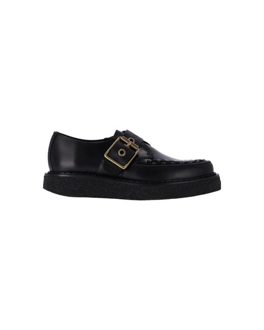 Vivienne Westwood Black Woven Detail Buckle Flat Shoes for men