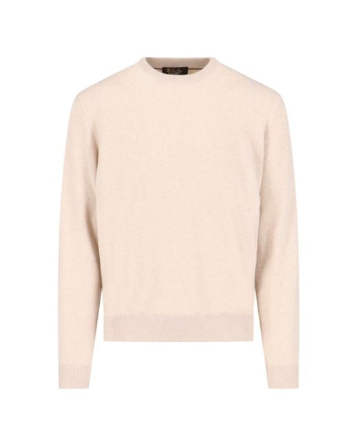 Loro Piana Natural Cashmere Crew Neck Sweater for men