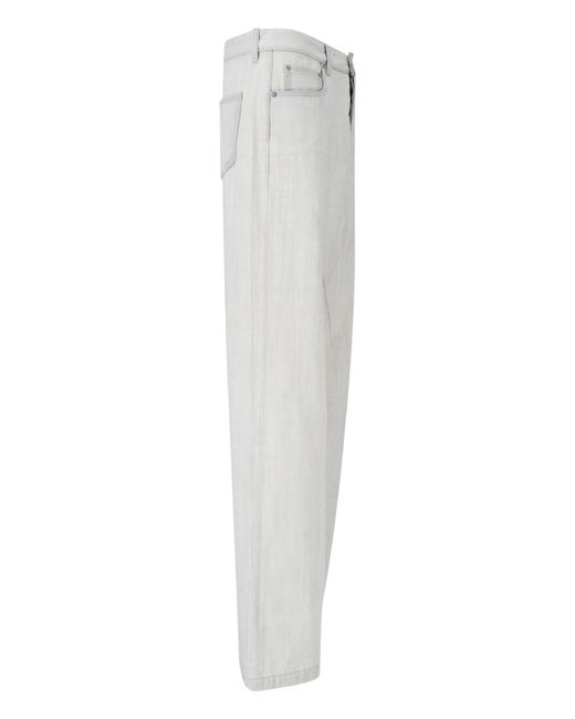 Rick Owens White Wide Jeans for men