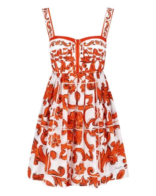 Dolce & Gabbana Red Cotton Blend Jersey Dress