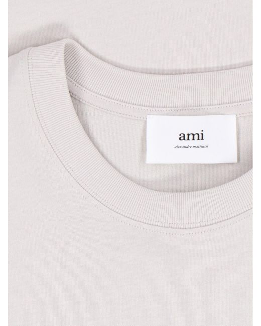T-Shirt Logo di AMI in White da Uomo