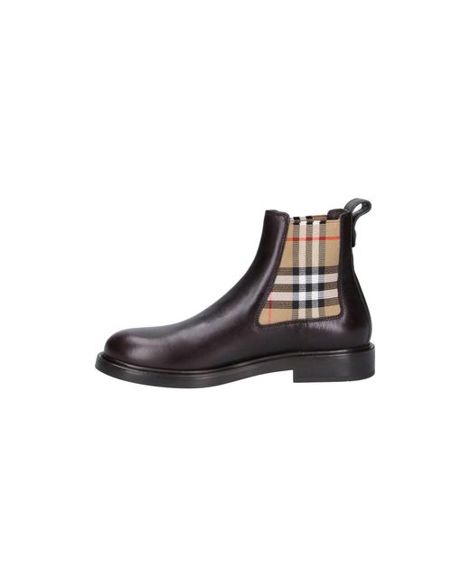 Burberry Brown Calf Leather Boots for men
