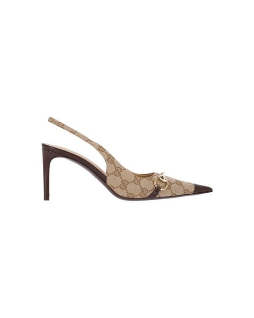 Gucci Metallic Slingback Pumps