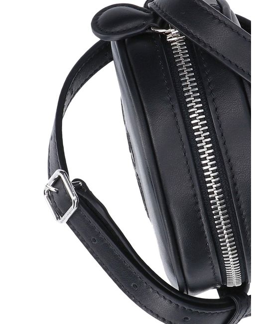 Courreges Black Cow Leather Shoulder Bag