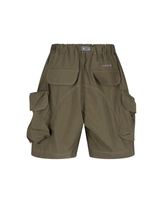 Pantaloncini Cargo Oversize Con Cintura di And Wander in Green da Uomo