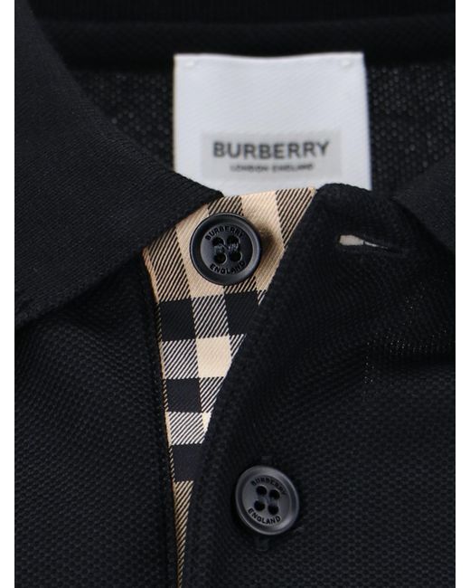 Polo Logo di Burberry in Black da Uomo