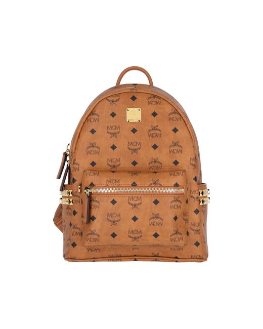 MCM stark Backpack With Studs in Brown for Men Lyst UK