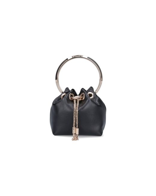Jimmy Choo Black Micro Bon Bon Mini Leather Bag