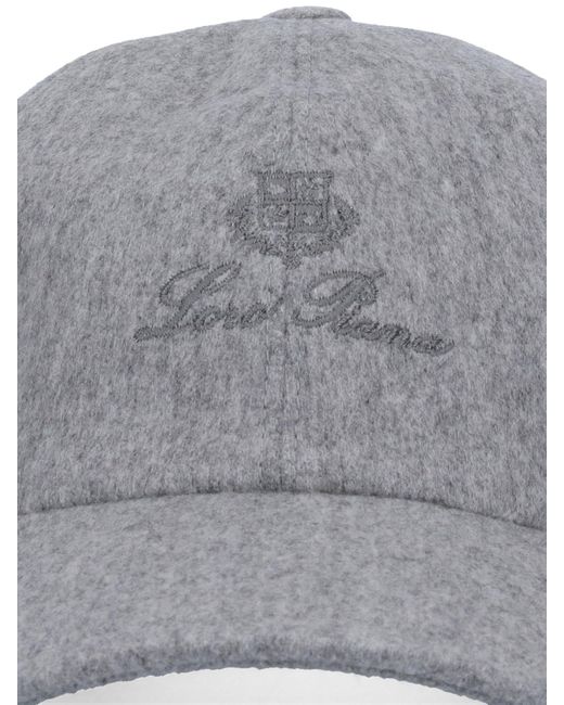 Cappello Baseball Logo di Loro Piana in Gray da Uomo