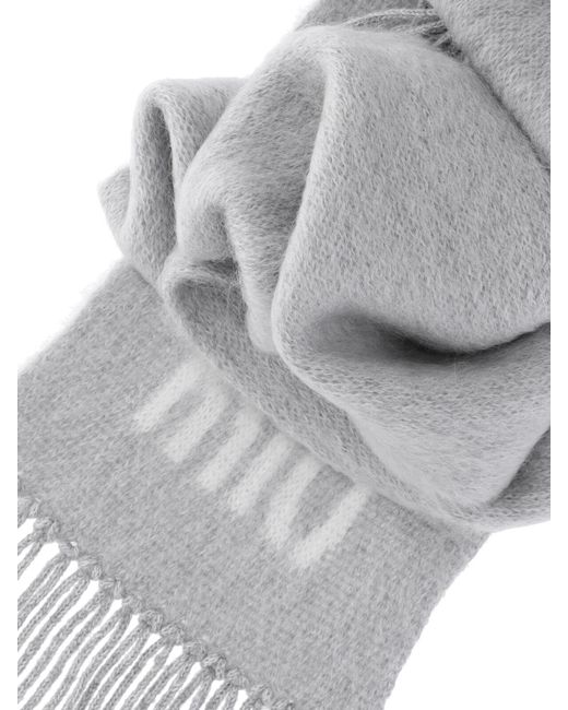 Sciarpa Logo di Miu Miu in White