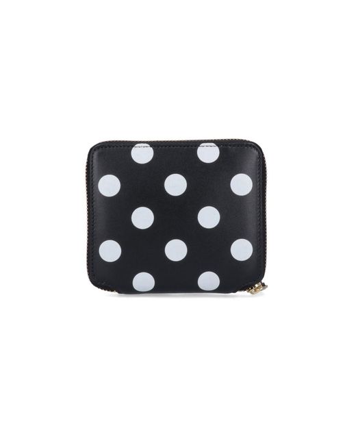 Comme des Garçons Black Polka Dot Zip Wallet