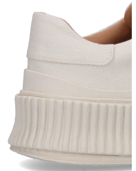 Sneakers oversize bianche dettagli in gomma di Jil Sander in White