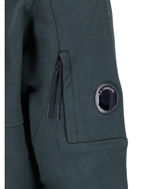 C P Company Green Hoodie "Diagonal Raised" for men