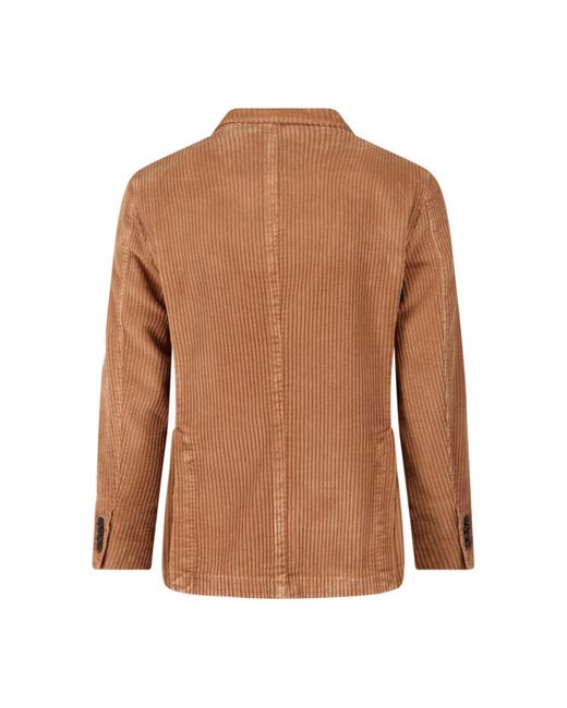 Blazer In Velluto A Coste di Boglioli in Brown da Uomo