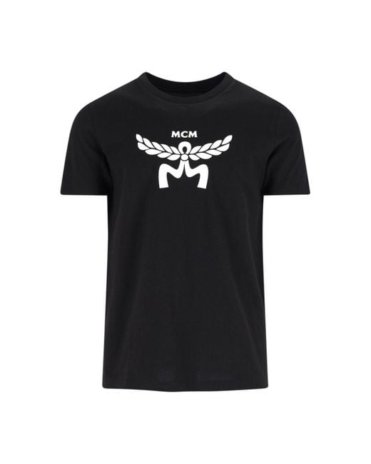 MCM Black Organic Cotton Logo T-Shirt for men