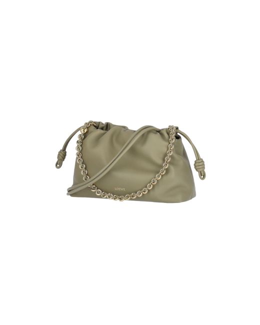 Borsa Tracolla Media "Flamenco Purse" di Loewe in Green