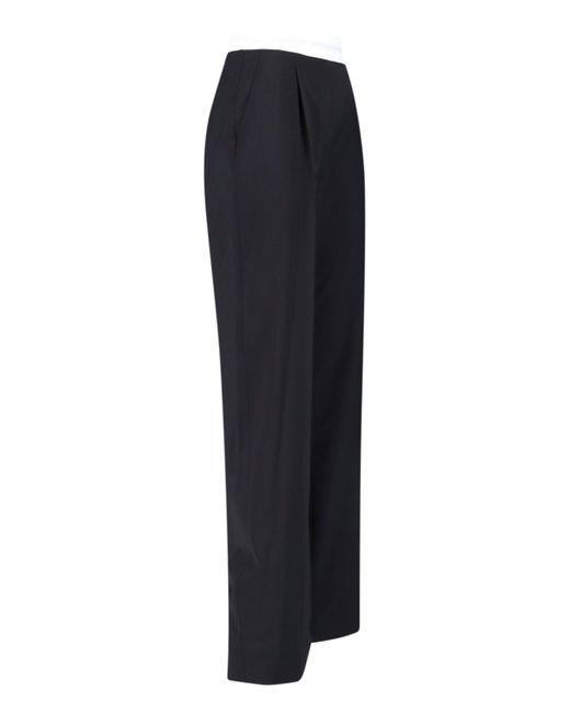 Alexander Wang Blue High-Waisted Trousers With Contrast Elastic Waistband