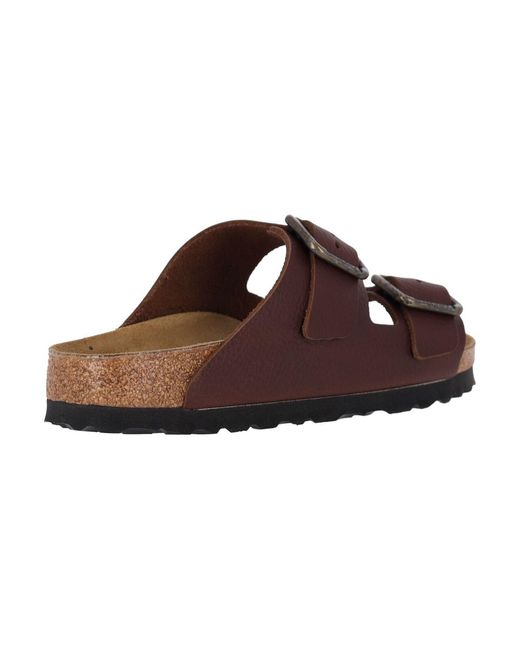 Birkenstock Brown Calf Leather Arizona Wire Buckle Sandals for men