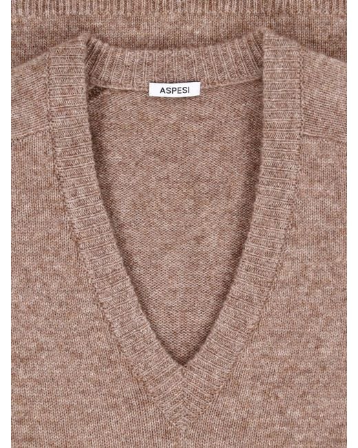Aspesi Brown Wool Sweater
