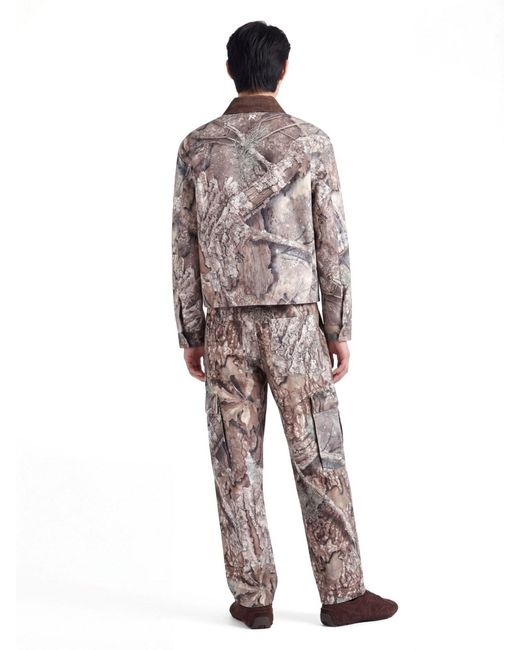 Represent Gray Mid-Rise Camo Pants With-Pocket Design for men