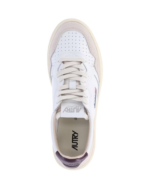 Autry White Leather & Suede Sneaker With Towel Lining for men