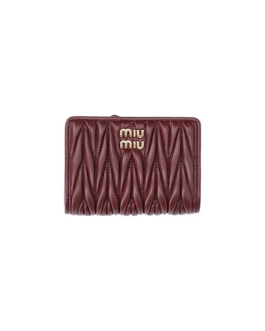 Miu Miu Red Quilted Nappa Wallet