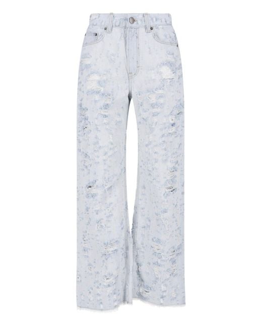 Haikure Gray Wide Destroyed Jeans "Winny"