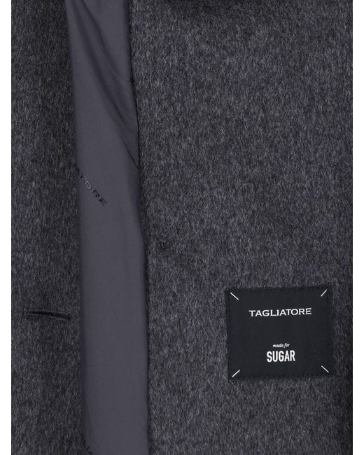 Tagliatore Black Double-Breasted Coat "Jole"