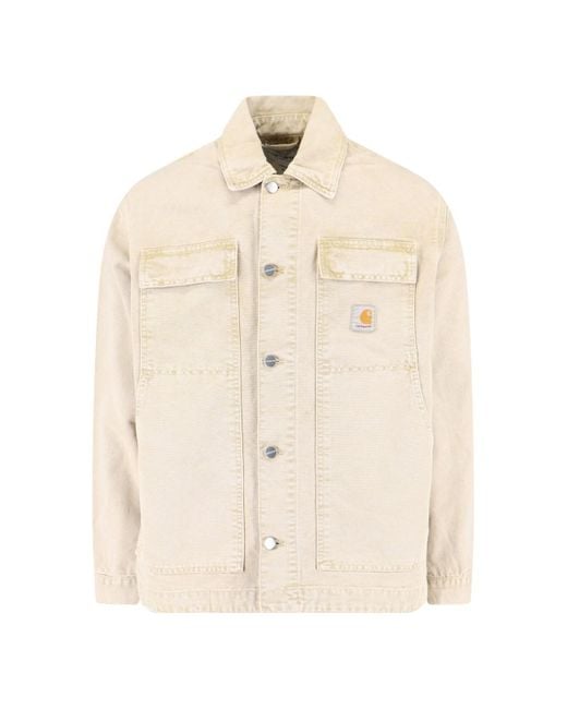 Carhartt Natural 12 Oz Canvas Jacket With Classic Collar for men