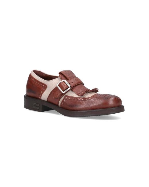 X Church's Scarpe Derby "Shanghai" di Miu Miu in Brown