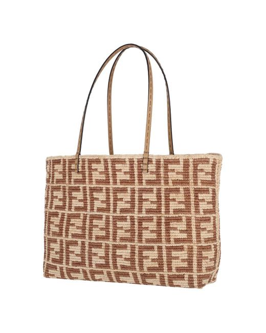 Borsa Tote Grande "Roll" di Fendi in White