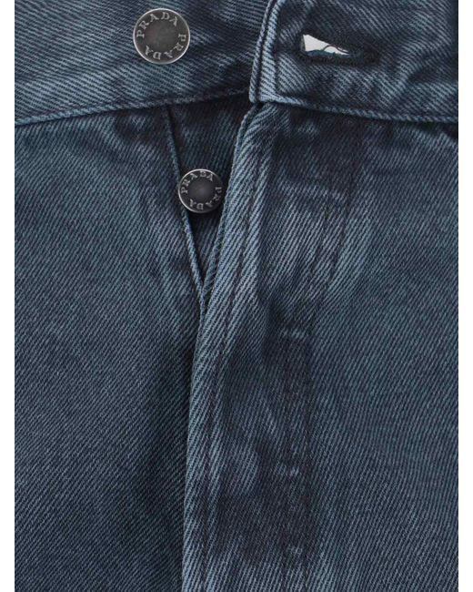 Prada Blue Straight Jeans for men
