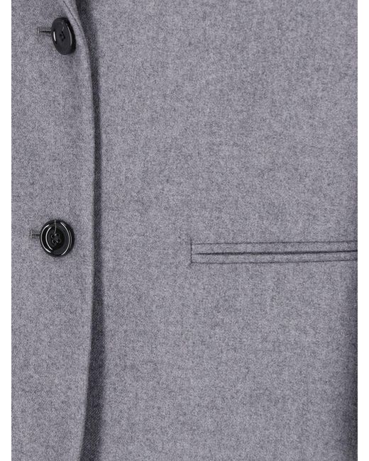 Lardini Gray Single-Breasted Cashmere Blazer
