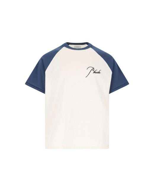 Rhude Blue 'raglan' T-shirt for men