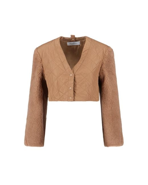 Max Mara Brown 'Teddy' Crop Vest