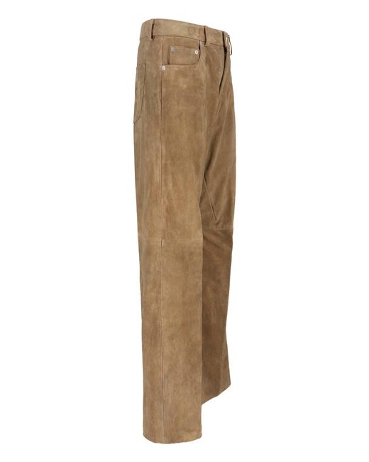 Rick Owens Natural Suede Pants for men